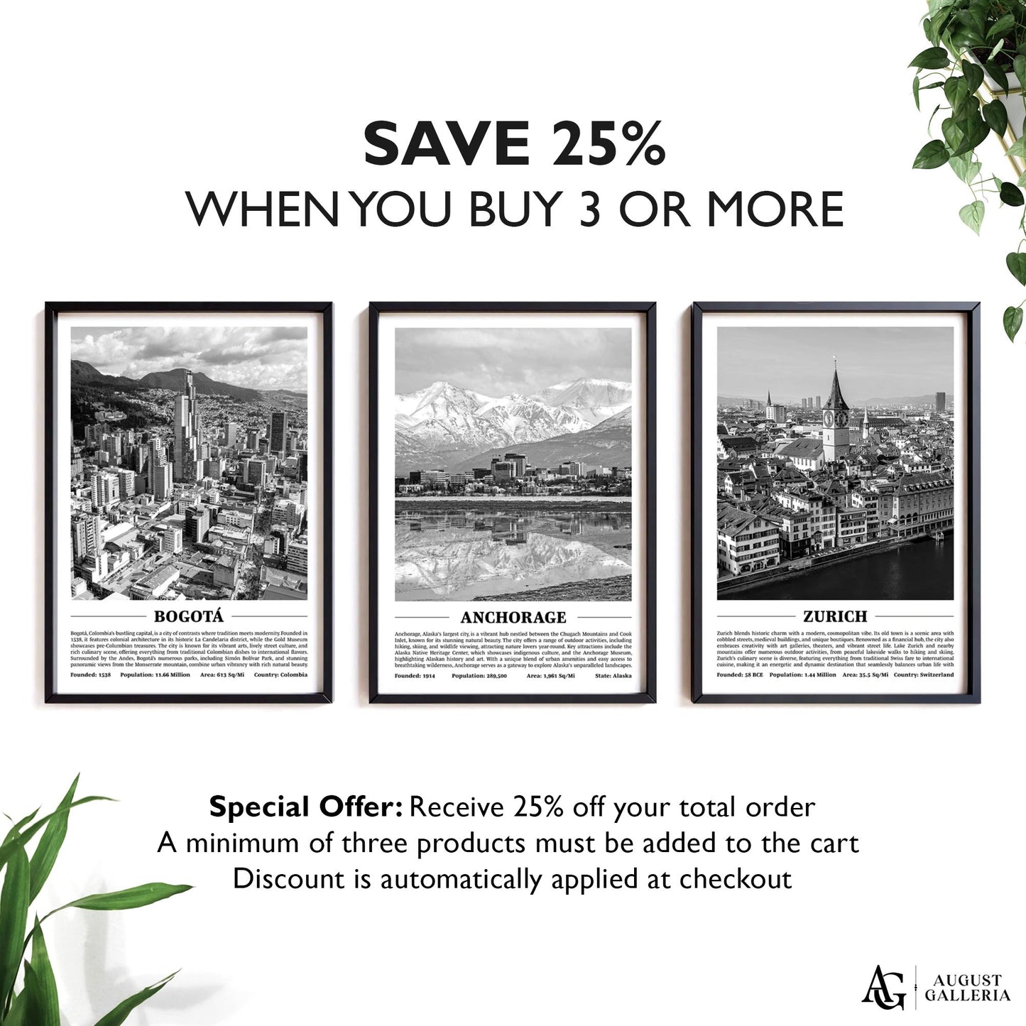 Anchorage Black & White City Print