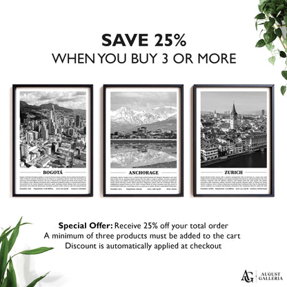 Anchorage Black & White City Print