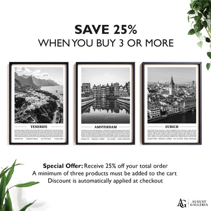 Amsterdam Black & White City Print