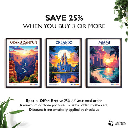 Orlando Florida Retro Travel Print