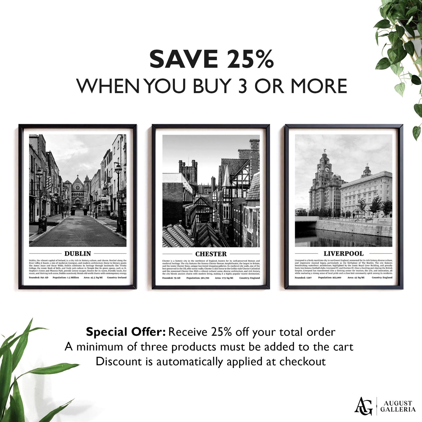 Chester Black & White City Print