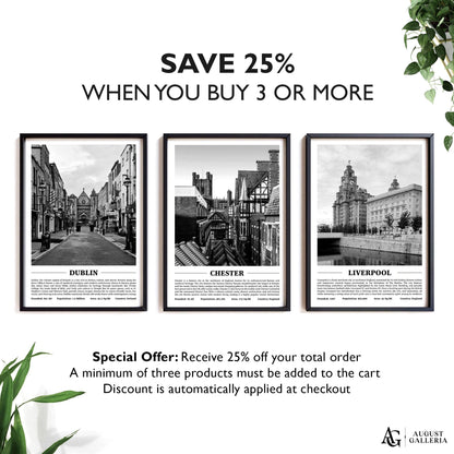 Chester Black & White City Print