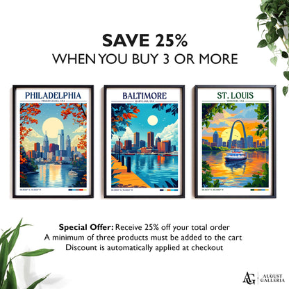 Baltimore Maryland Retro Travel Print