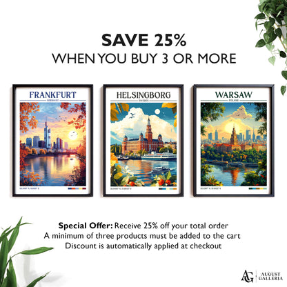 Helsingborg Sweden Retro Travel Print