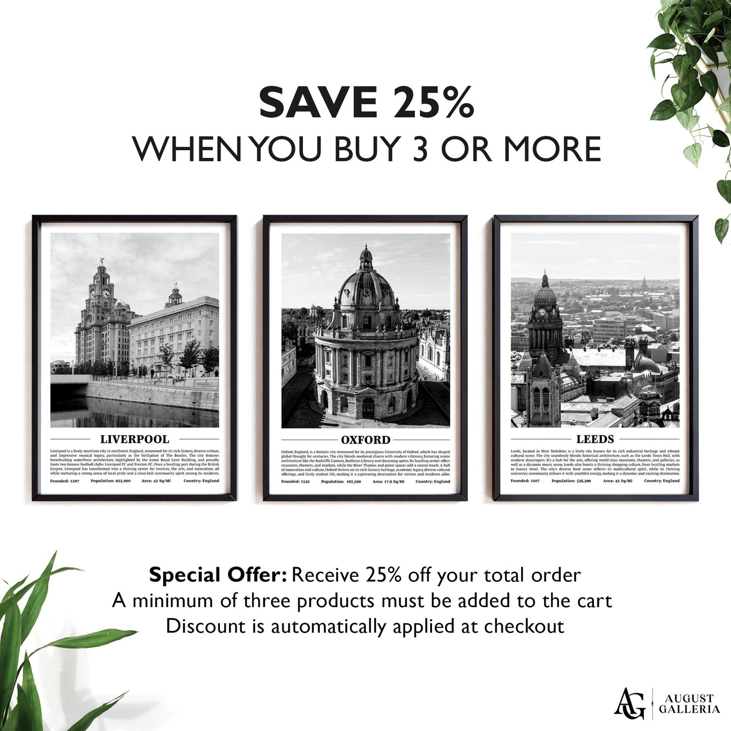 Oxford Black & White City Print