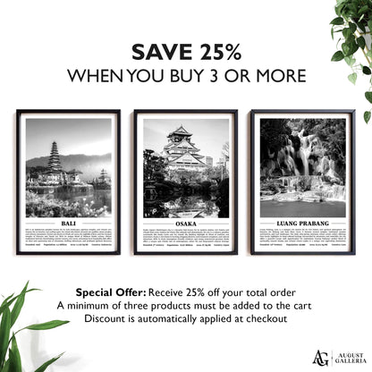 Osaka Black & White City Print