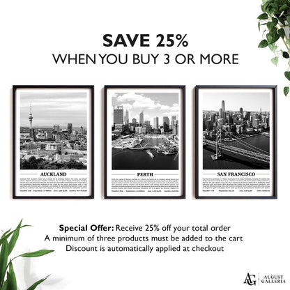 Perth Black & White City Print