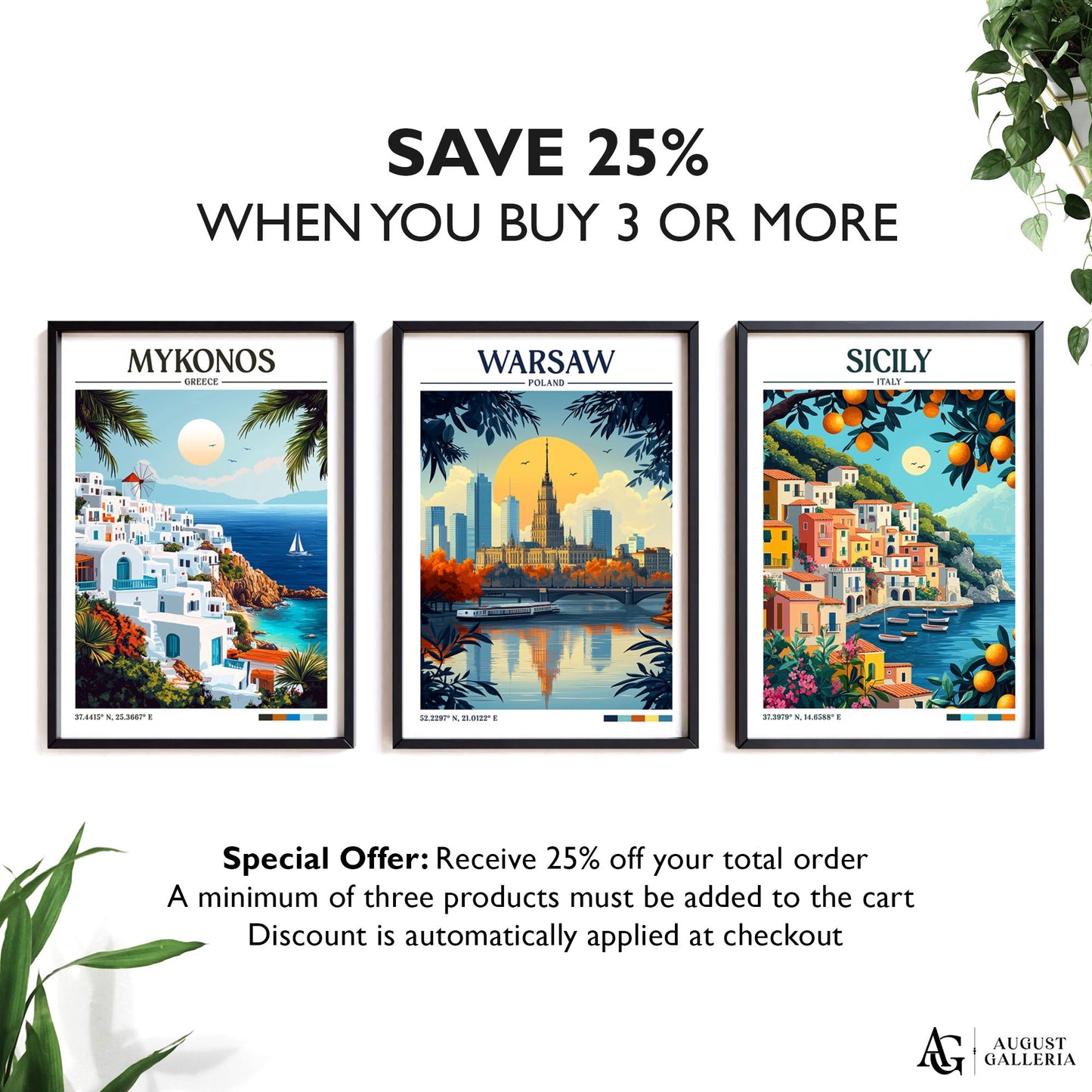 Warsaw Poland Retro Travel Print