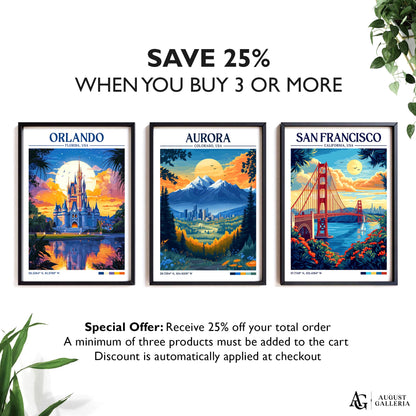 Aurora Colorado Retro Travel Print