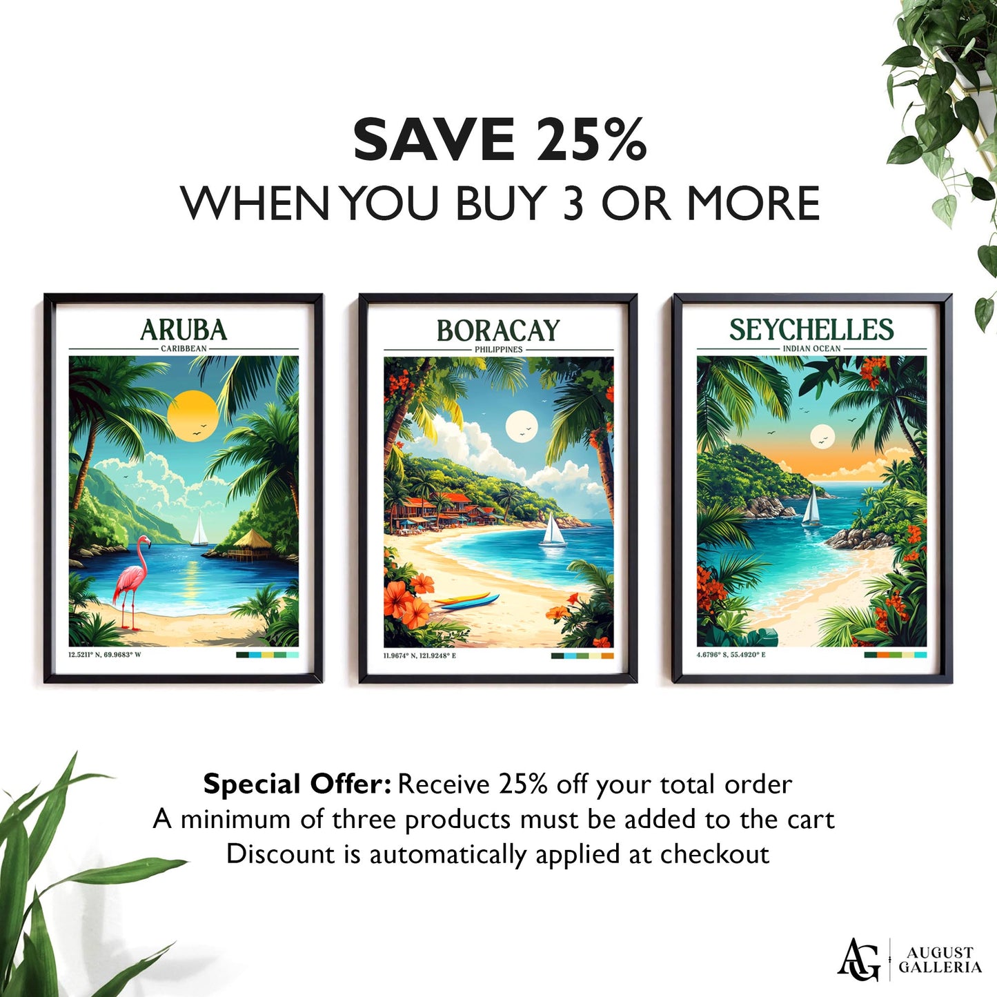 Boracay Philippines Retro Travel Print