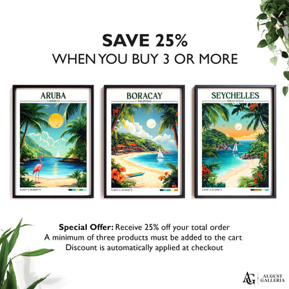 Boracay Philippines Retro Travel Print