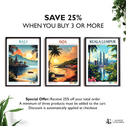 Goa India Retro Travel Print