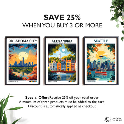Alexandria Virginia Retro Travel Print