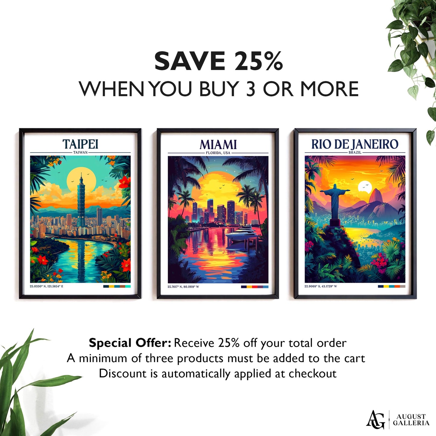 Miami Florida Retro Travel Print