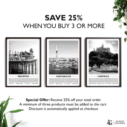 Portsmouth Black & White City Print