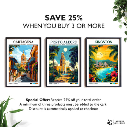 Porto Alegre Retro Travel Print