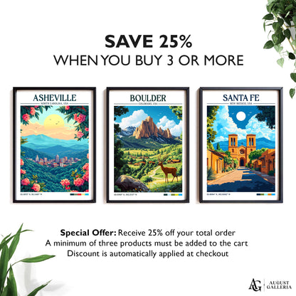 Boulder Colorado Retro Travel Print