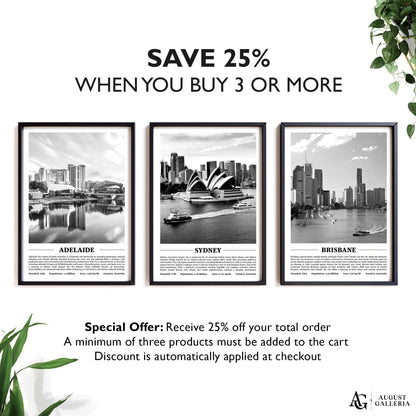 Sydney Black & White City Print
