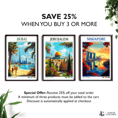 Jerusalem Retro Travel Print