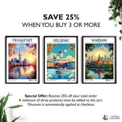 Helsinki Finland Retro Travel Print