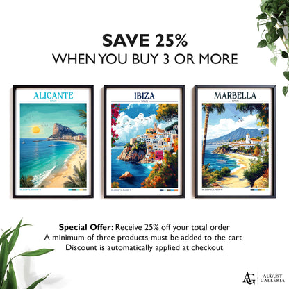 Ibiza Spain Retro Travel Print