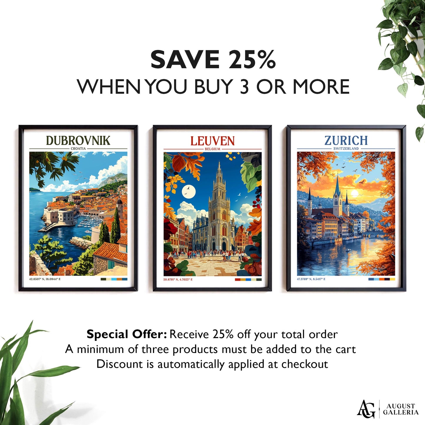 Leuven Belgium Retro Travel Print