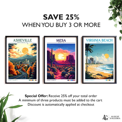 Mesa Arizona Retro Travel Print