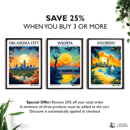 Wichita Kansas Retro Travel Print