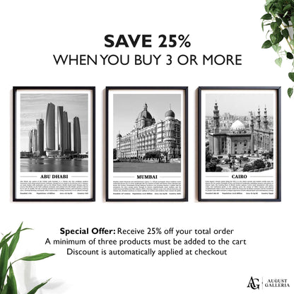 Mumbai Black & White City Print