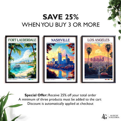 Nashville Tennessee Retro Travel Print