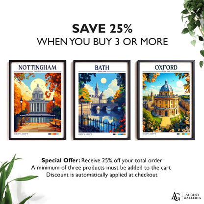 Bath England Retro Travel Print