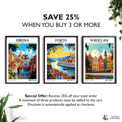 Porto Portugal Retro Travel Print