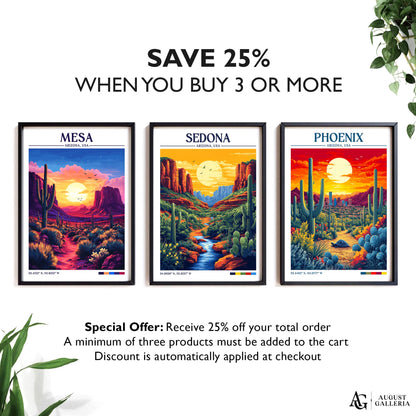 Sedona Arizona Retro Travel Print