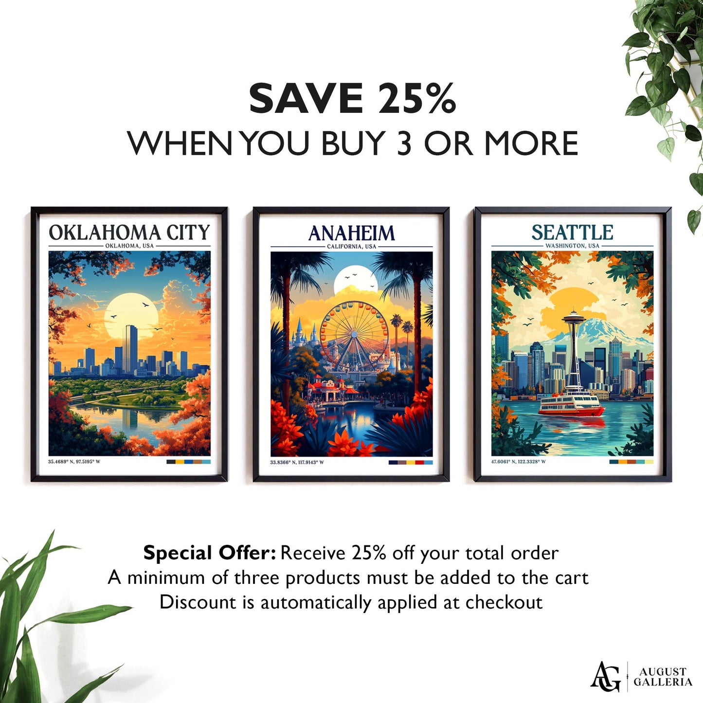 Anaheim California Retro Travel Print