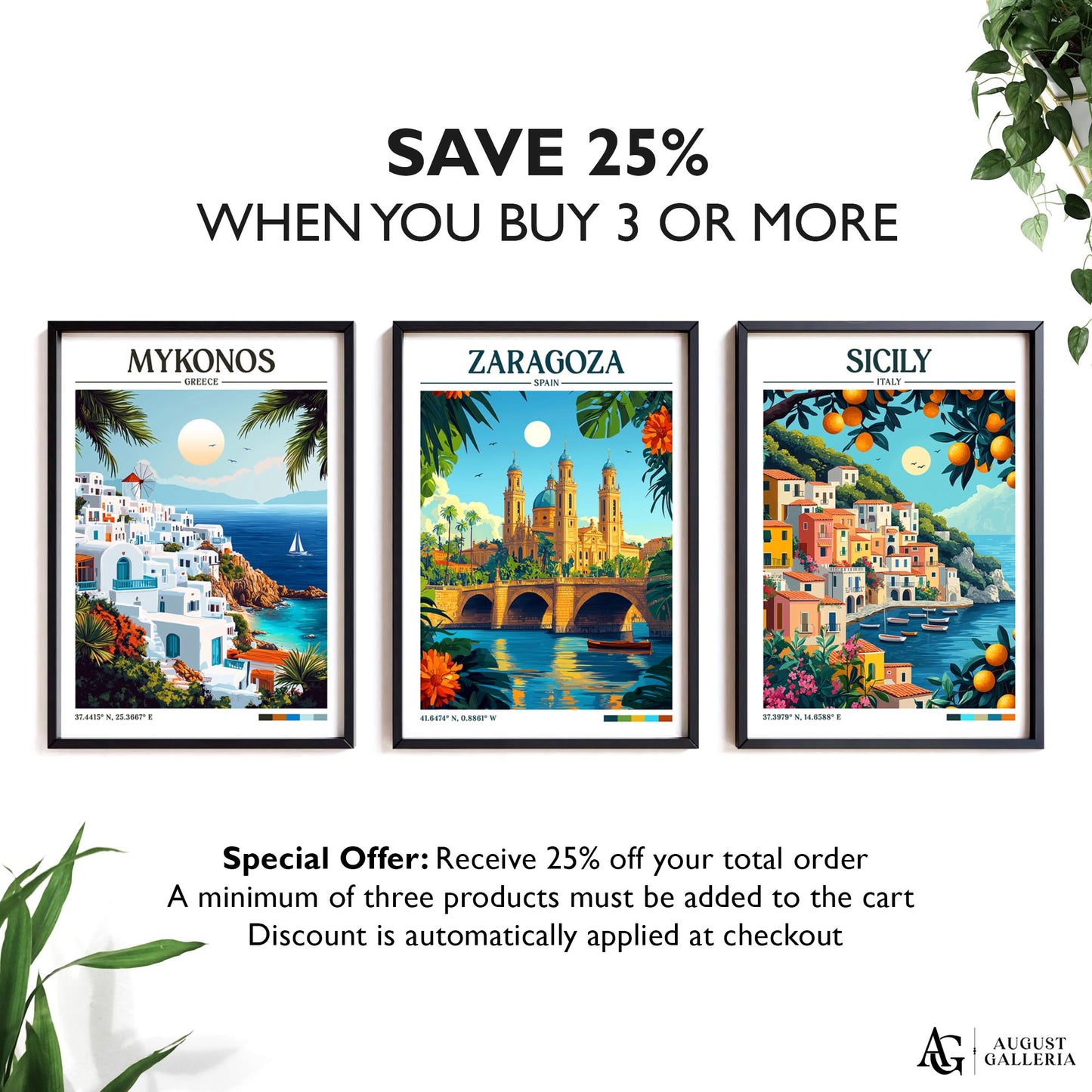 Zaragoza Spain Retro Travel Print