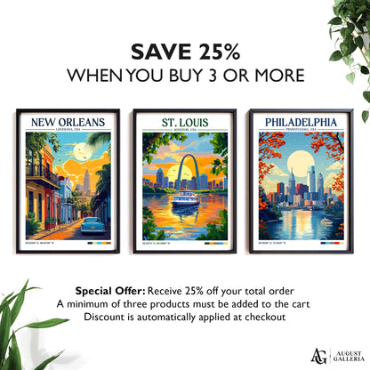 St. Louis Missouri Retro Travel Print