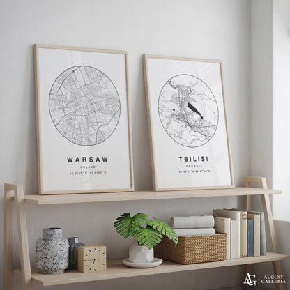 Warsaw Minimalist Map